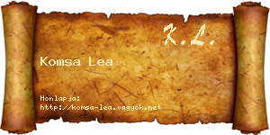Komsa Lea névjegykártya